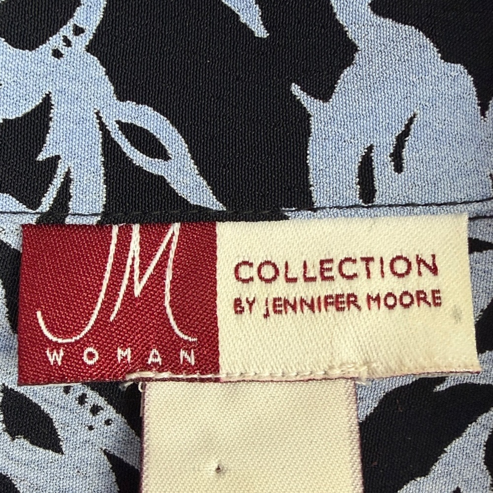 JM Collection Floral Button Front Blouse Black Purple Plus Size 20W Short Sleeve - Picture 6 of 13